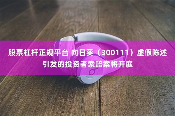 股票杠杆正规平台 向日葵（300111）虚假陈述引发的投资者索赔案将开庭