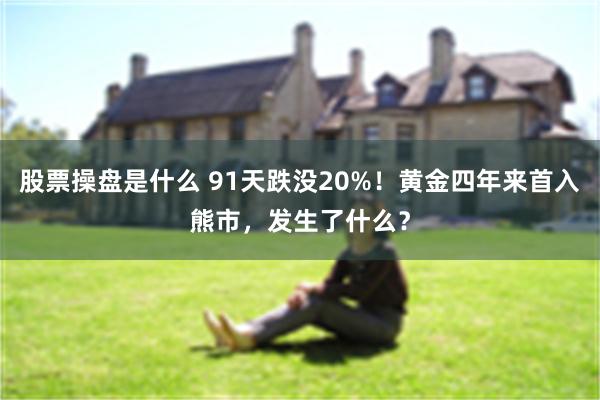 股票操盘是什么 91天跌没20%！黄金四年来首入熊市，发生了什么？