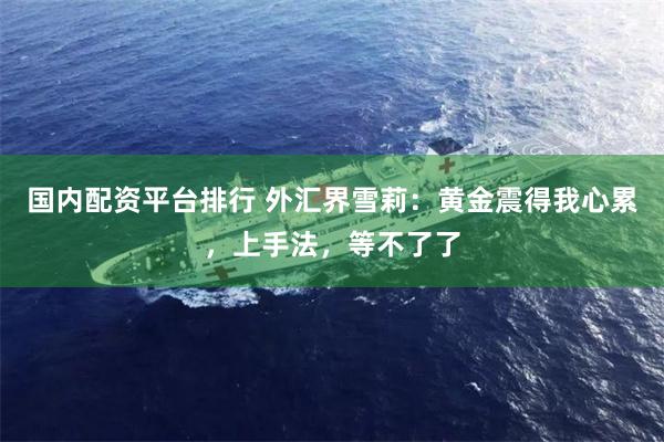 国内配资平台排行 外汇界雪莉：黄金震得我心累，上手法，等不了了