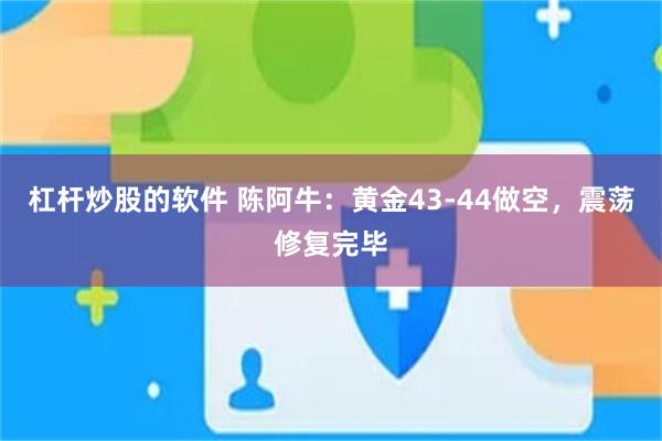 杠杆炒股的软件 陈阿牛：黄金43-44做空，震荡修复完毕
