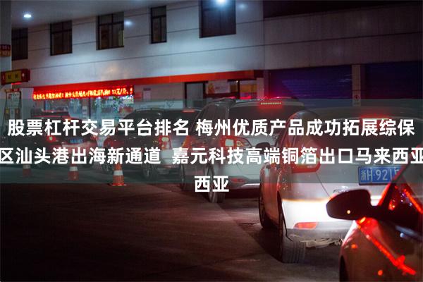 股票杠杆交易平台排名 梅州优质产品成功拓展综保区汕头港出海新通道  嘉元科技高端铜箔出口马来西亚