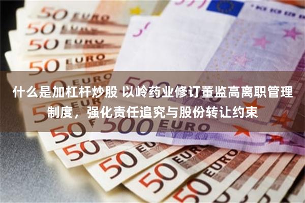 什么是加杠杆炒股 以岭药业修订董监高离职管理制度,强化责任追究与股份转让约束