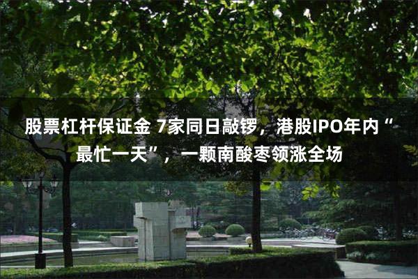 股票杠杆保证金 7家同日敲锣,港股IPO年内“最忙一天”,一颗南酸枣领涨全场