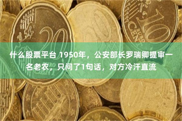 什么股票平台 1950年,公安部长罗瑞卿提审一名老农,只问了1句话,对方冷汗直流