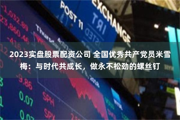 2023实盘股票配资公司 全国优秀共产党员米雪梅：与时代共成长，做永不松劲的螺丝钉
