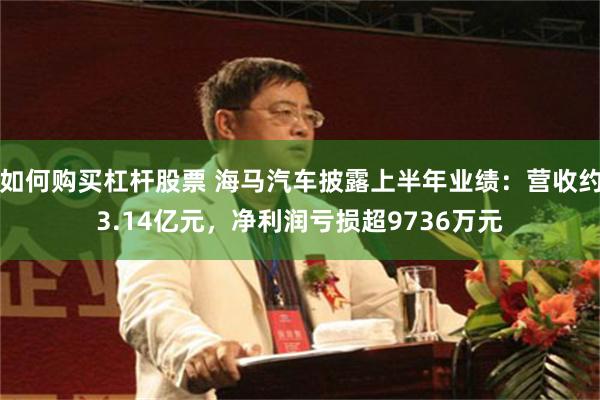 如何购买杠杆股票 海马汽车披露上半年业绩:营收约3.14亿元,净利润亏损超9736万元