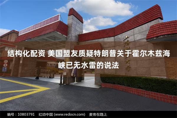 结构化配资 美国盟友质疑特朗普关于霍尔木兹海峡已无水雷的说法