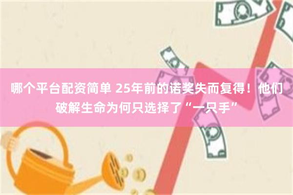 哪个平台配资简单 25年前的诺奖失而复得！他们破解生命为何只选择了“一只手”